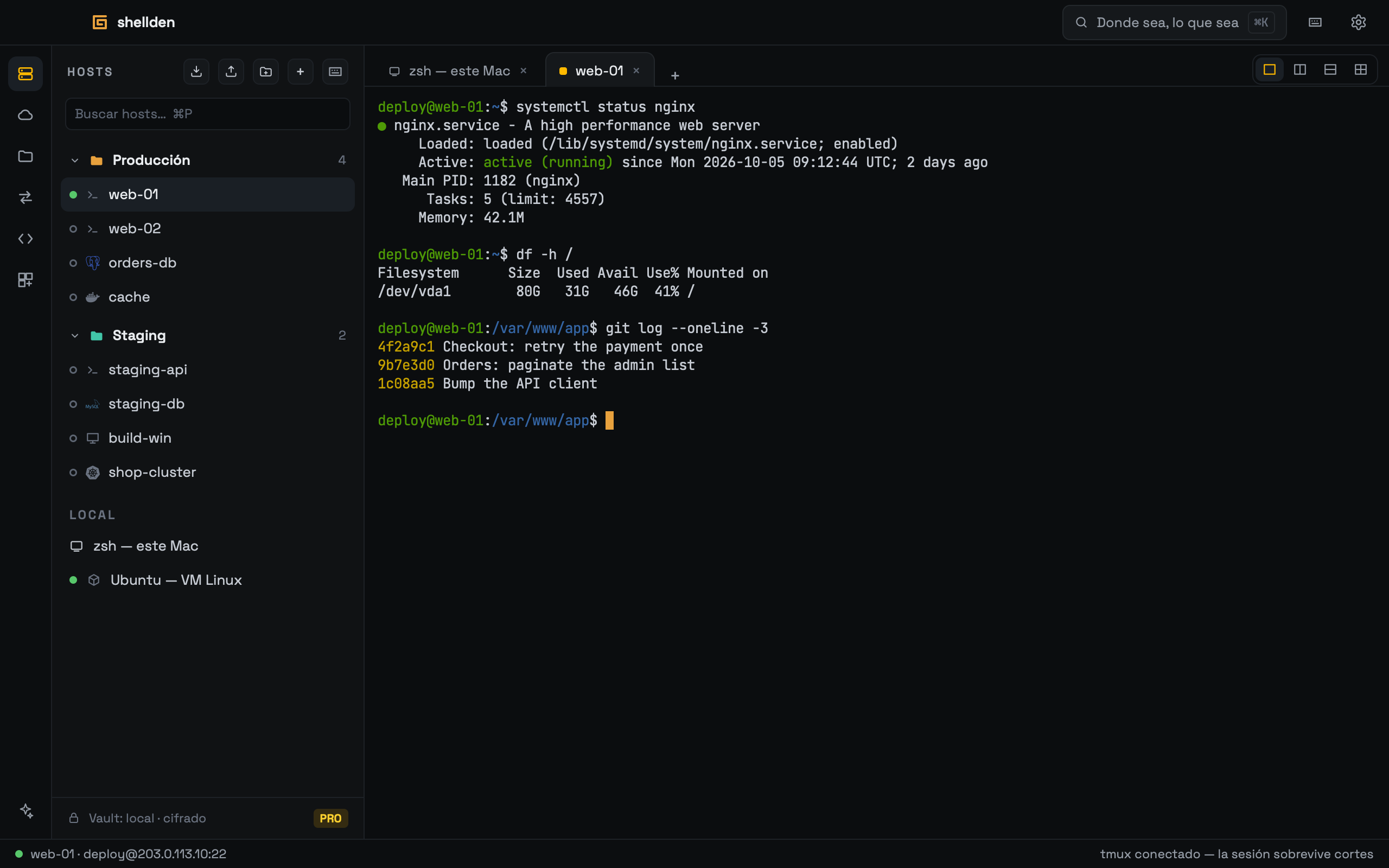 Terminal y hosts